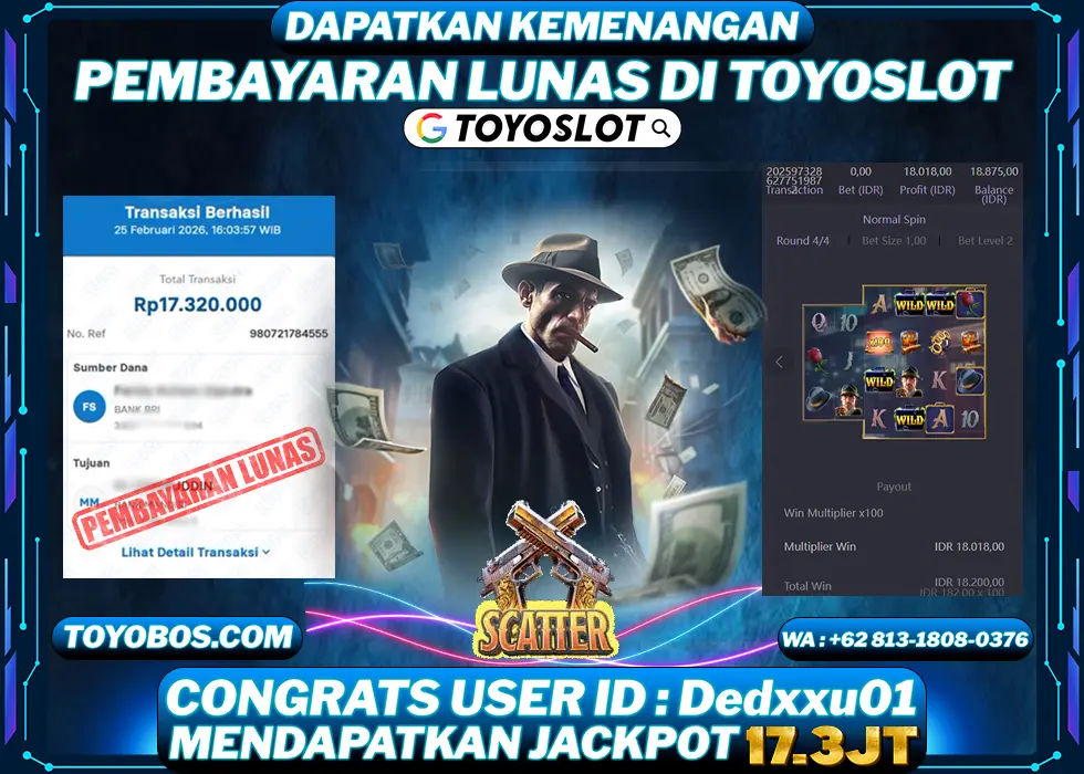 TOYOSLOT - BUKTI KEMENANGAN Mafia Mayhem Rp17,320,000,- LUNAS